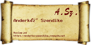 Anderkó Szendike névjegykártya
